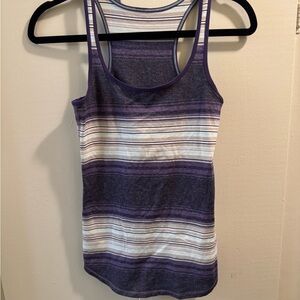 lululemon athletica Striped Purple and White Tank Top yoga cross training